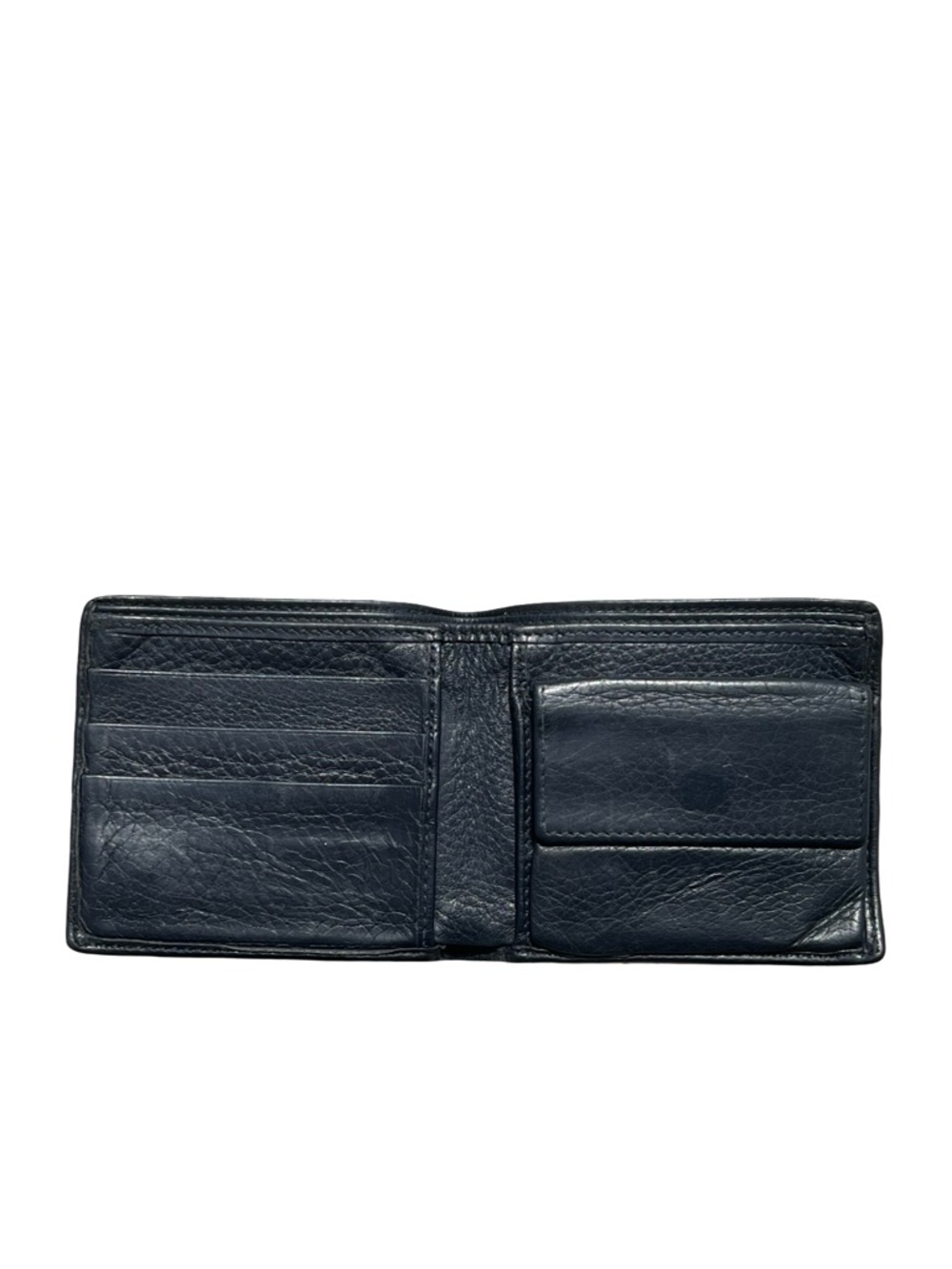 GUCCI Navy Blue Leather Bi-Fold Wallet with Interlocking G Vintage - Picture 14 of 15